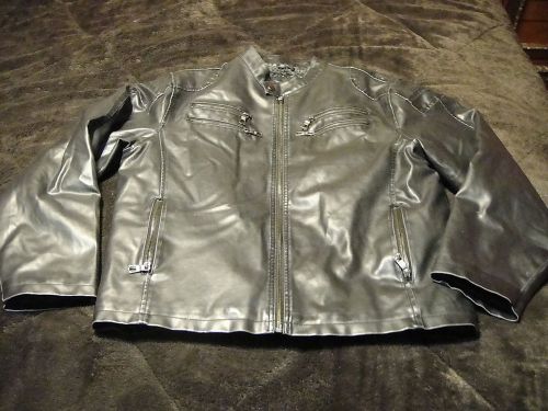 Whispering smith london ny faux leather lined biker jacket large black exc cond