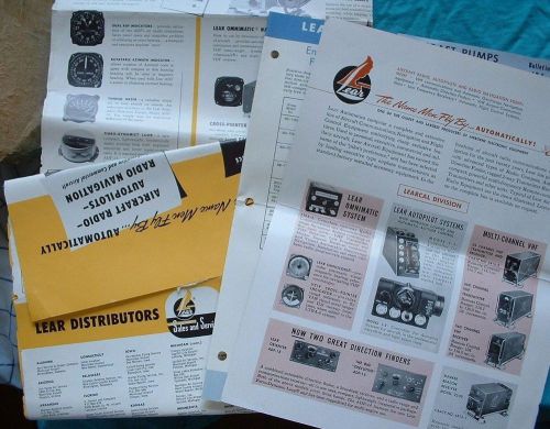 Lear inc aircraft equipment 3 catalogs c1950s indicators radio fuel pumps