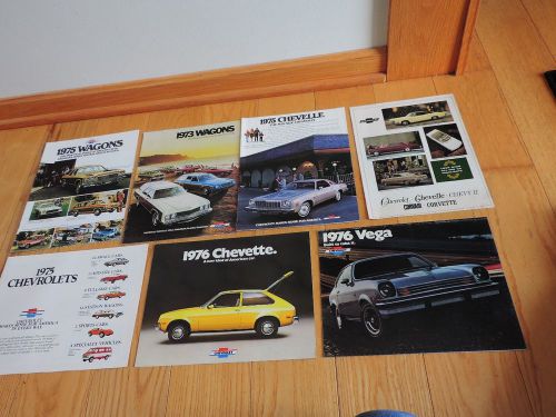 7 old 1970s chevrolet chevy car automobile sales brochures free shipping