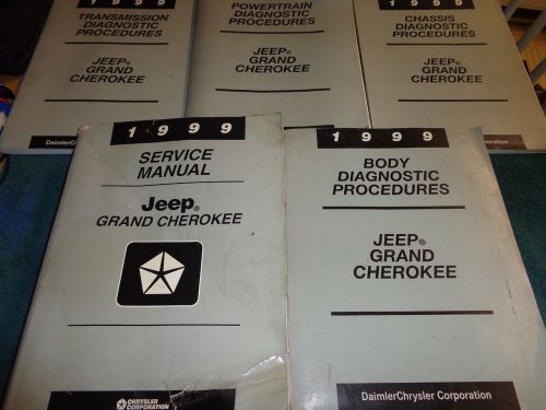 1999 jeep grand cherokee shop manual set / 5 original service books