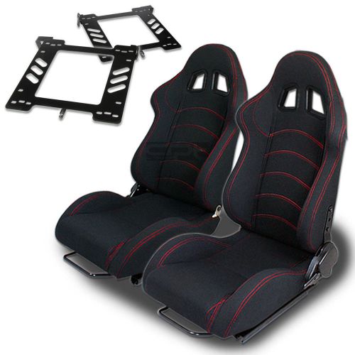 Type-1 racing seat black cloth+silder/rail+for 93-98 golf/gti mk3 bracket x2