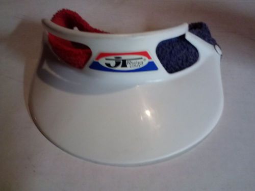 Vintage jt racing sun visor terry cloth sweat band white red blue