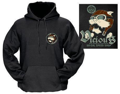 Small so cal vicious hoodie sweatshirt hot rod rat street old school aviator