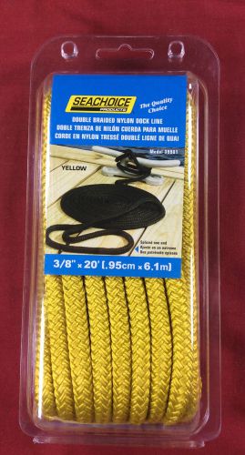 Dock line double braided nylon 3/8&#034; x 20&#039; yellow seachoice  39901