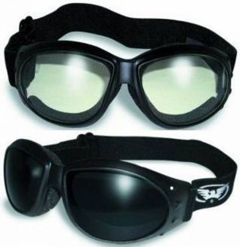 2 goggles motorcycle riding super dark and clear glasses sunglasses burning man