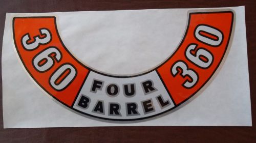 Mopar 360 four barrel air cleaner decal