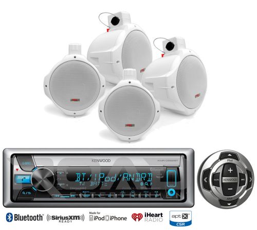 4 marine wakeboard 6.5&#034; speakers, kenwood marine bluetooth usb cd radio/ remote