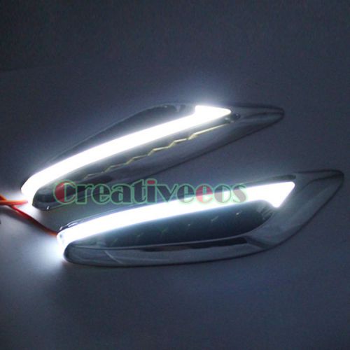 2x super cool steering led turn light indicator lamp white set + control box