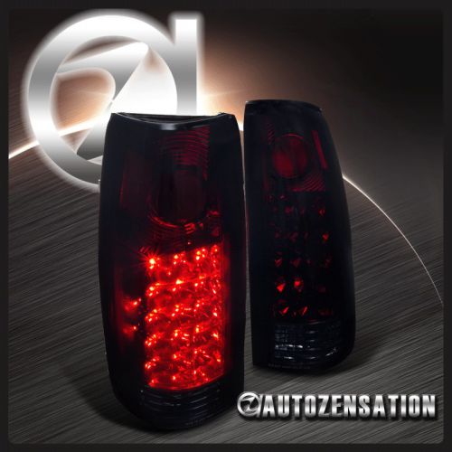 88-98 chevy gmc c/k c10 silverado 1500 2500 red smoke led rear tail lights