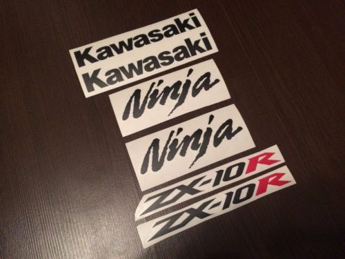 Kawasaki zx-10r 2004 2005 black/red full decals stickers graphics logo set kit