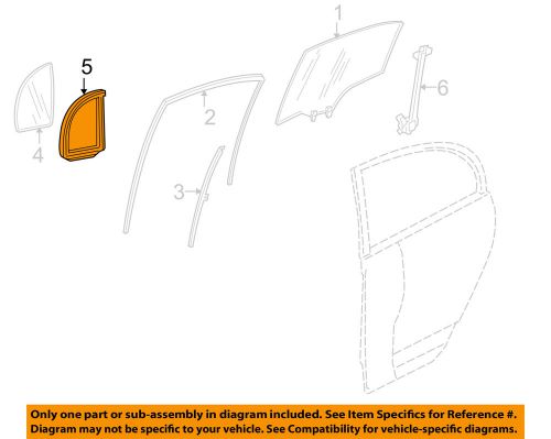 Honda oem 06-11 civic glass-rear door-weatherstrip right 73441sna003