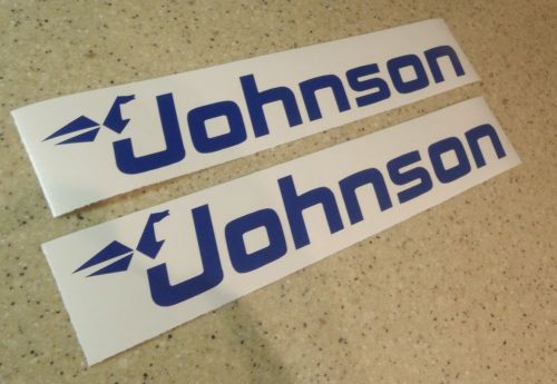 Johnson vintage outboard motor decals 12&#034; blue free ship + free fish decal!