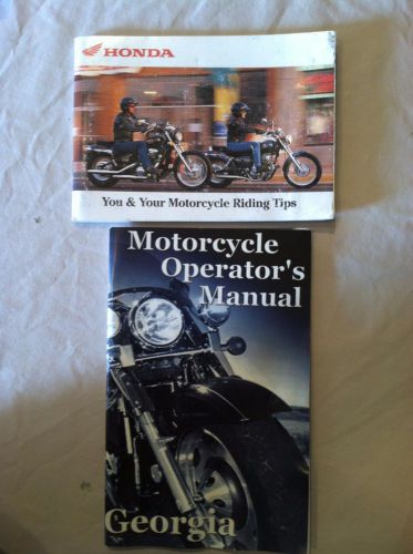 Honda oem you and your motorcycle riding tips booklet &amp; georgia operators manual