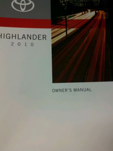 Toyota highlander 2010 owners manual