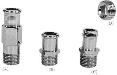 Tuff stuff 4450b hose nipple fitting chrome 1/2&#034; npt