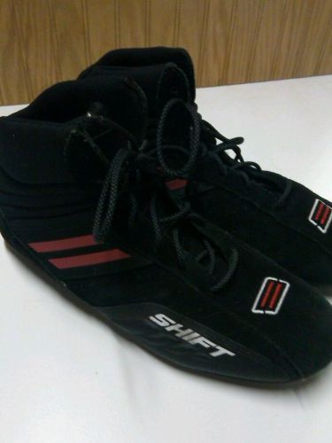 Shift apex black and red auto racing, go kart shoes, size 12