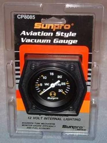 2 inch mechanical vacuum gauge new black / black bezel sunpro cp8085