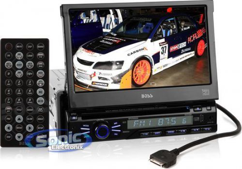 Boss bv9965 single din dvd car stereo receiver w/ flip-up 7&#034; touchscreen