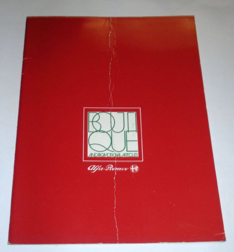 Alfa romeo 1985 promotional boutique catalog