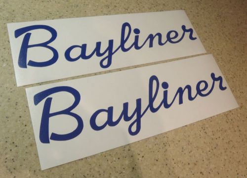 Bayliner vintage boat decal blue 12&#034; die-cut 2-pak free ship + free fish decal!