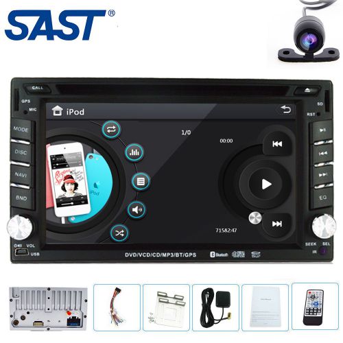 Sast gps navigation double 2din car in deck dvd player radio bluetooth bt+camera