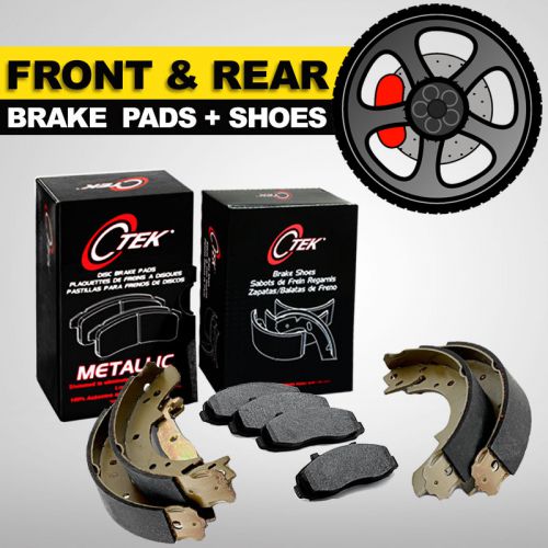 Front + rear brake pads + shoes 2 complete sets