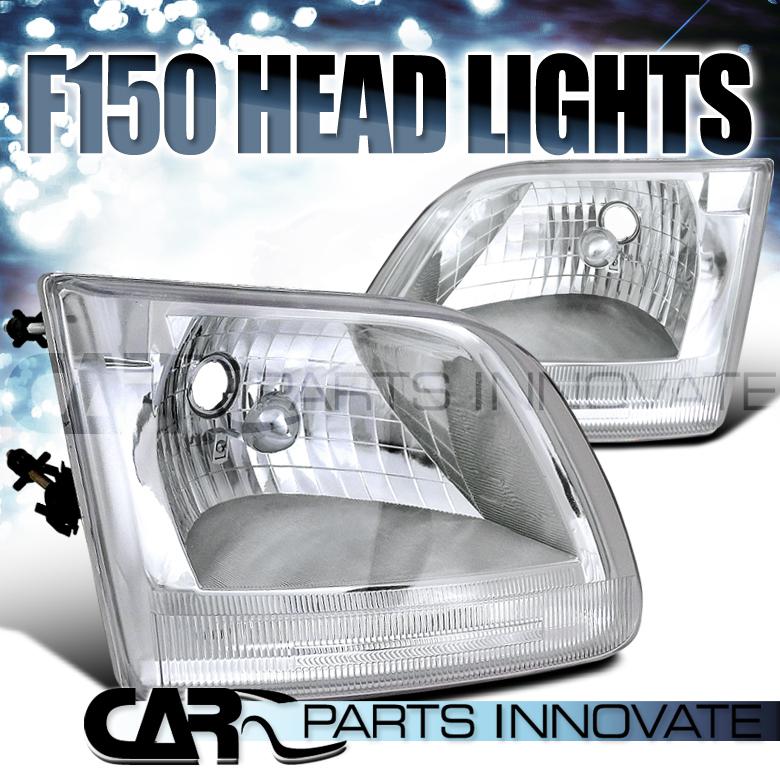 97-03 ford expedition f150 headlights chrome/ clear head lamps