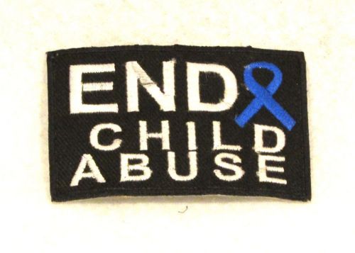 End child abuse with blue ribbon small badge patriot patch for biker jacket