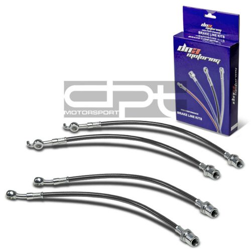 4pc f+r stainless steel hose brake line 01-05 lexus is300 altezza xe10 black