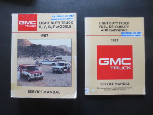 1987 gmc light duty trucks service manual &amp; fuel, driv. and emissions manual