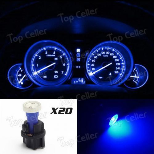 20x blue pc74 twist socket t5 wedge cob led dashboard instrument panel light