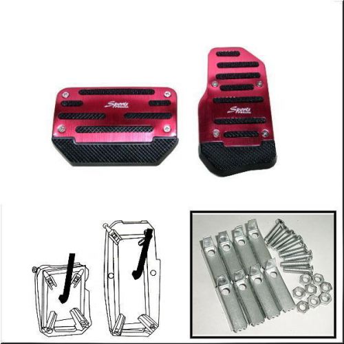 Car automatic transmission pedals aluminum red 2 pieces #1