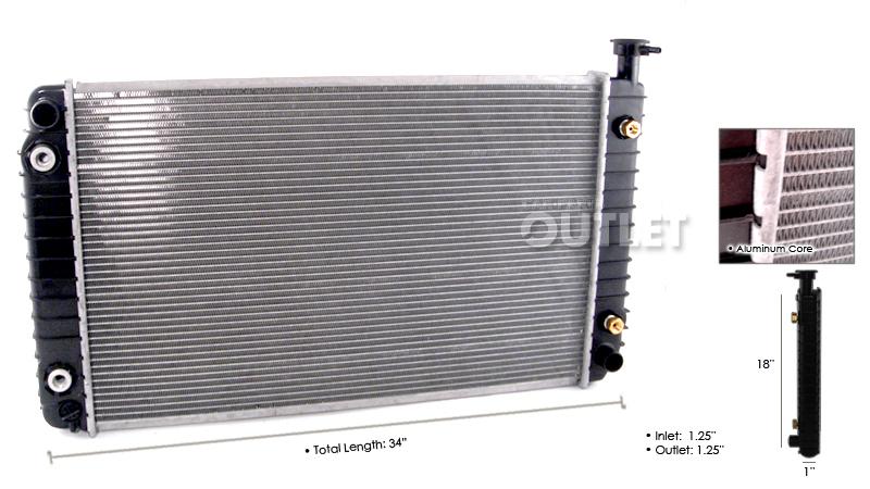 92 93 94 95 pontiac trans sport olds silhouette radiator 3.8l 98 w/toc & eoc a/t