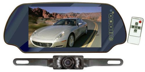 Plcm7200 7&#039;&#039; mirror monitor w/license plate mount rear view night vision camera