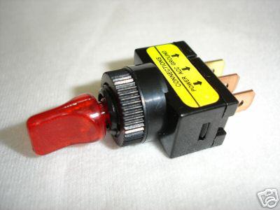 Red led illuminated duckbill toggle switch