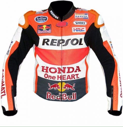 Repsol honda racing motorbike leather jacket ce approved protection