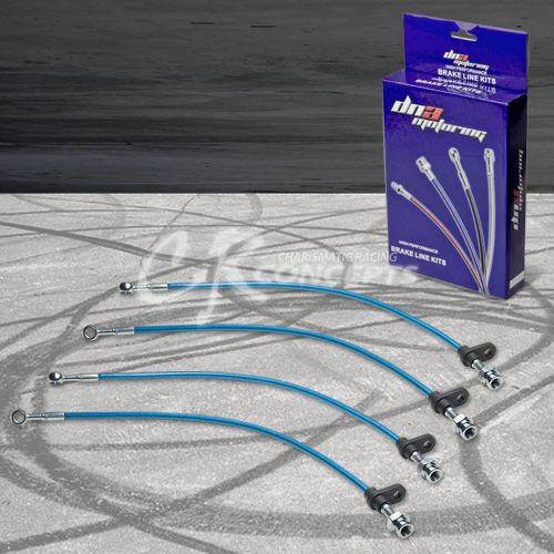 Hi performance stainless steel braided brake line tsx cu2/tl/rsx dc5/accord blue