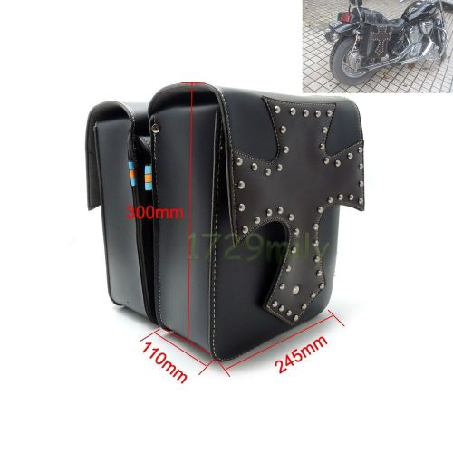 Left, right  black waist saddle guard bag leather tool bag for harley electra