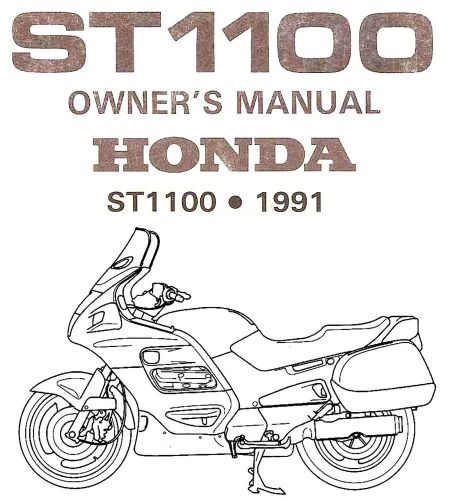 1991 honda st1100 motorcycle owners manual -st 1100--honda pan european