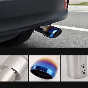 1 x blue burnt stainless steel exhuast pipe tip for toyota highlander 2015 2016