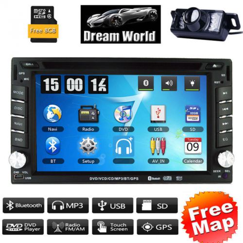 Gps double 2 din 6.2&#039;&#039; touch screen receiver audio car stereo dvd player+camera