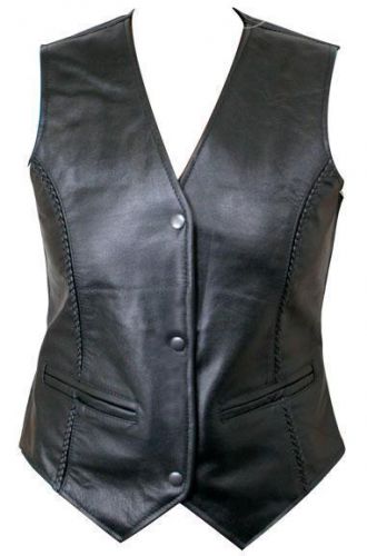 Ladies leather braided vest size 3xl