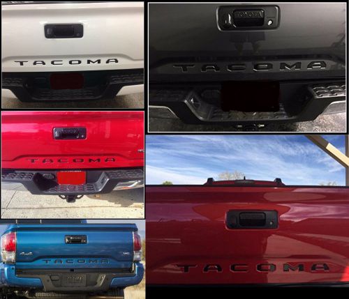 Toyota tacoma 2016 tailgate rear bumper letters inserts piano black