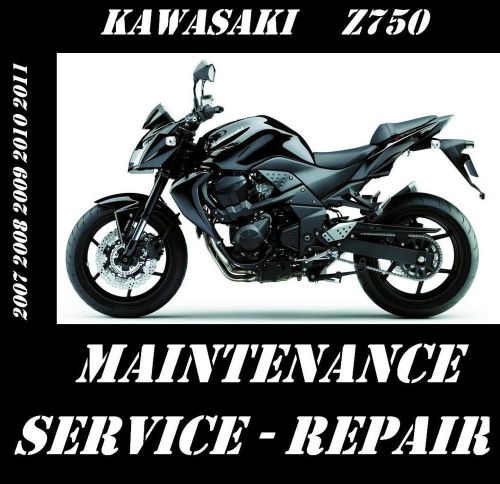 Kawasaki z750 zr750 z zr 750 maintenance service repair manual 2007 to 2011