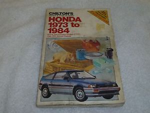 Chilton honda 1973-1988 accord civic cvcc crx prelude repair manual 6980