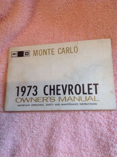 1973 chevrolet monte carlo orig. owner manual