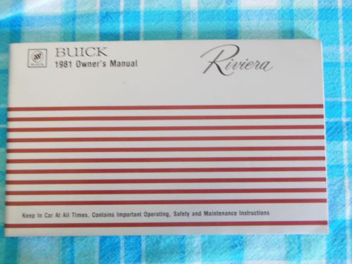 1981 buick riviera owners manual