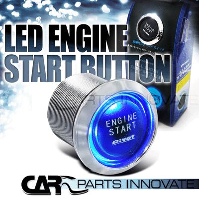 Blue led illuminator 12v engine start ignition push start button kit