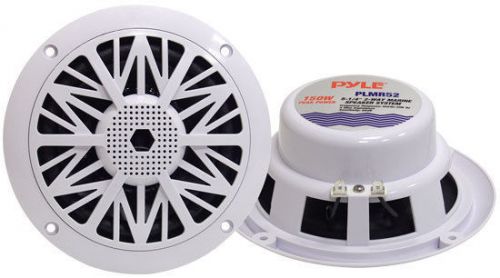 Pair new pyle plmr52 150 watts 5.25&#039;&#039; 2 way white marine speakers kit