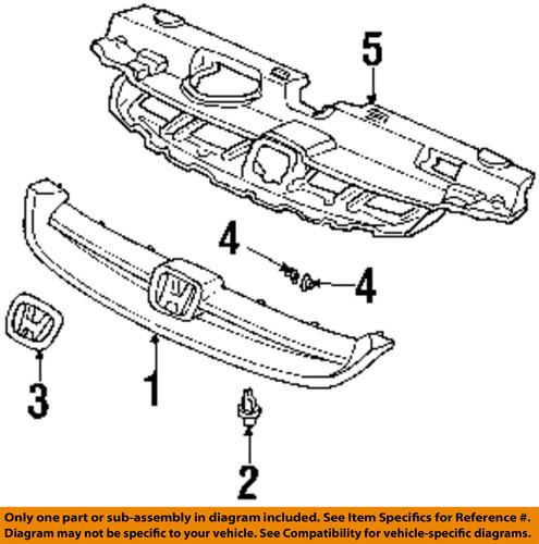 Honda oem 71121s5pa01zf grille